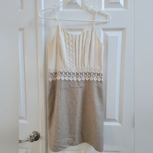 Kensie Cream and Tan Midi Dress